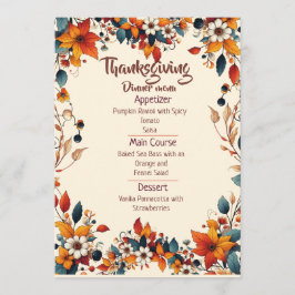 YOUR THANKSGIVING DINNER WITH A CUSTOMIZED MENU  メニュー