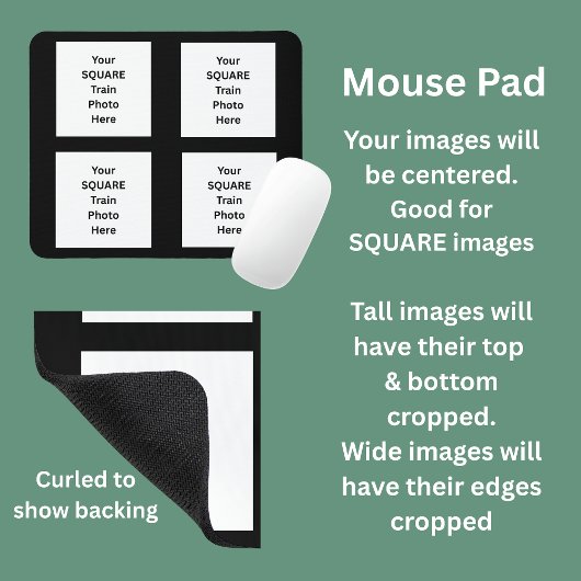 Your Train Photo Here 4 Squareの写真 マウスパッド