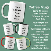 Your Train Photo Mag 1枚または2枚の写真 コーヒーマグカップ