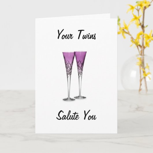 "YOUR TWINS" SALUTE U ON YOUR BIRTHDAY カード (黄色い花)