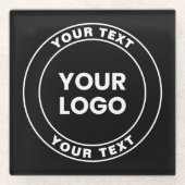 Your Uploaded Logo + Bold Circular Text  ガラスコースター (正面)
