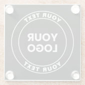 Your Uploaded Logo + Bold Circular Text  ガラスコースター (裏面)