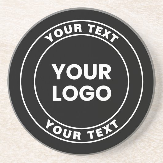 Your Uploaded Logo + Bold Circular Text  コースター (正面)
