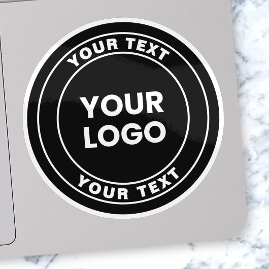 Your Uploaded Logo + Bold Circular Text  シール