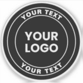 Your Uploaded Logo + Bold Circular Text  シール (正面)