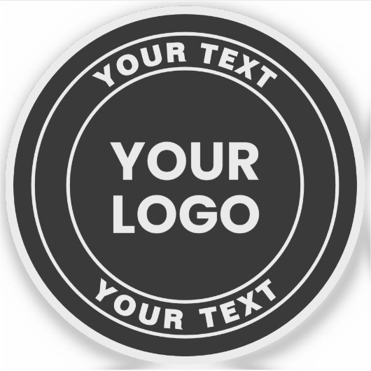 Your Uploaded Logo + Bold Circular Text  シール (正面)