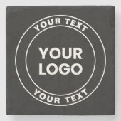 Your Uploaded Logo + Bold Circular Text  ストーンコースター (正面)