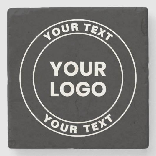 Your Uploaded Logo + Bold Circular Text ストーンコースター (正面)