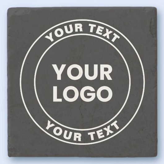 Your Uploaded Logo + Bold Circular Text  ストーンコースター