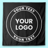 Your Uploaded Logo + Bold Circular Text  タペストリー