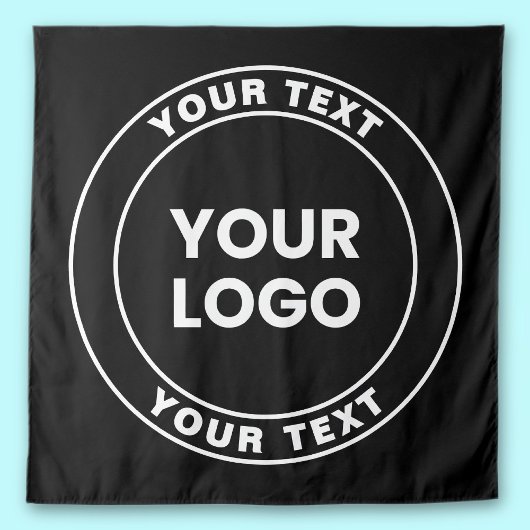 Your Uploaded Logo + Bold Circular Text  タペストリー