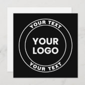 Your Uploaded Logo + Bold Circular Text  ノートカード (正面/裏面)
