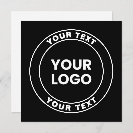 Your Uploaded Logo + Bold Circular Text  ノートカード (正面/裏面)
