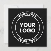 Your Uploaded Logo + Bold Circular Text  ノートカード (正面)