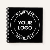 Your Uploaded Logo + Bold Circular Text ノートブック (正面)