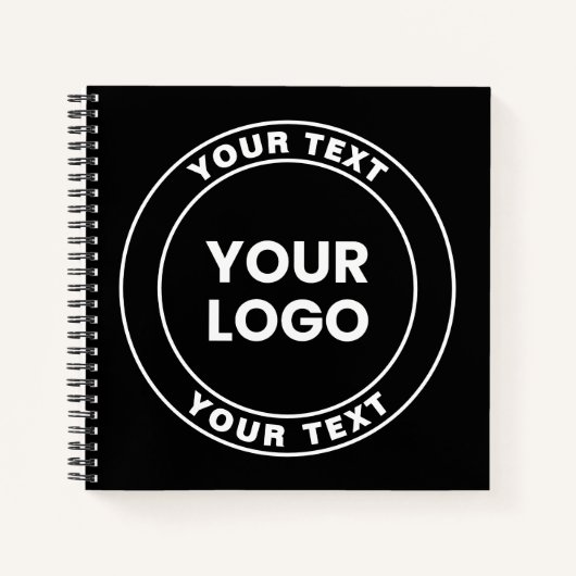 Your Uploaded Logo + Bold Circular Text  ノートブック (正面)