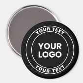 Your Uploaded Logo + Bold Circular Text マグネット (正面/裏面)