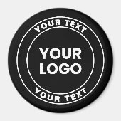 Your Uploaded Logo + Bold Circular Text マグネット (正面)