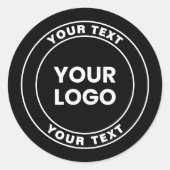 Your Uploaded Logo + Bold Circular Text  ラウンドシール (正面)