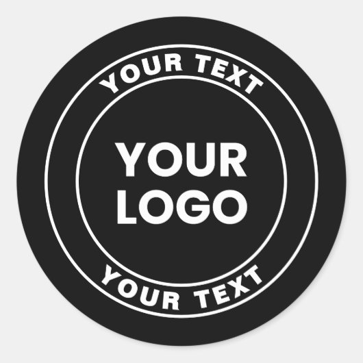 Your Uploaded Logo + Bold Circular Text  ラウンドシール (正面)