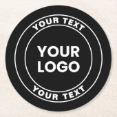 Your Uploaded Logo + Bold Circular Text  ラウンドペーパーコースター (正面)