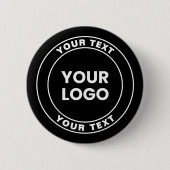Your Uploaded Logo + Bold Circular Text  缶バッジ (正面)