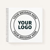 Your Uploaded Logo + Editable Circular Text ノートブック (正面)