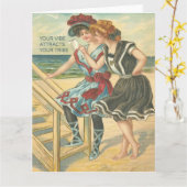 Your Vibe Attracts Your Tribe Greeting カード (黄色い花)