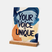Your Voice Is Unique オプション2 アクリルサイン (傾斜)