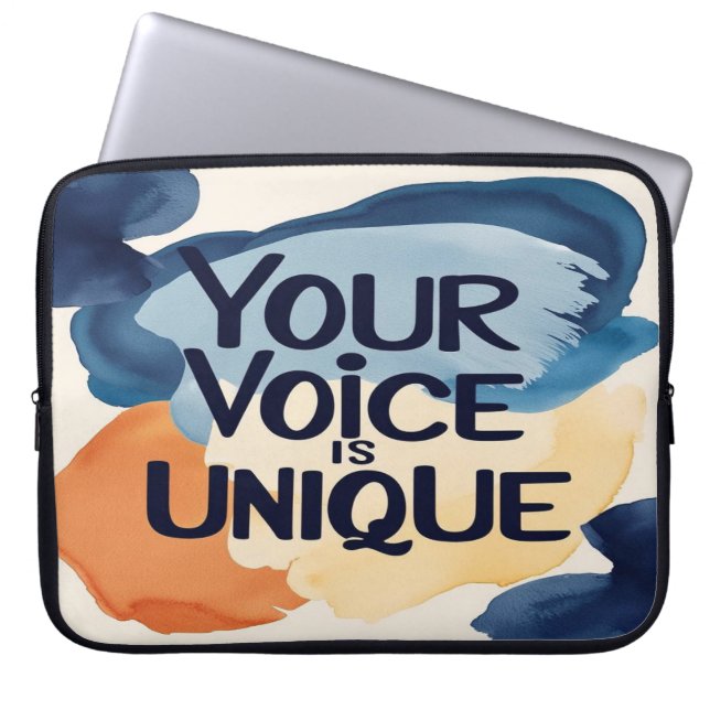Your Voice Is Unique オプション2 ラップトップスリーブ (正面)