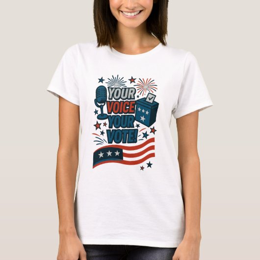 Your Voice Your Vote Patriotic Election  Tシャツ (正面)