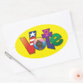 「Your Vote, Your Voice」 – オーバルカスタムステッカー 楕円形シール (封筒)