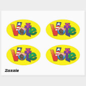 「Your Vote, Your Voice」 – オーバルカスタムステッカー 楕円形シール (シート)