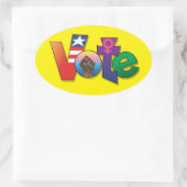 「Your Vote, Your Voice」 – オーバルカスタムステッカー 楕円形シール (バッグ)