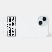 Your Vote Your Voice ブラックフォント iPhone 15ケース (裏面横)