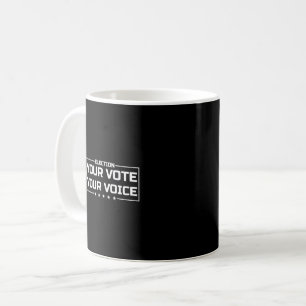 Your Vote Your Voice 白文字 コーヒーマグカップ