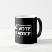 Your Vote Your Voice 白文字 モーフィングマグカップ (正面右)