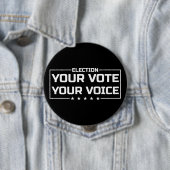 Your Vote Your Voice 白文字 缶バッジ (インサイチュ)