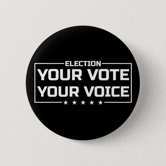 Your Vote Your Voice 白文字 缶バッジ (正面)