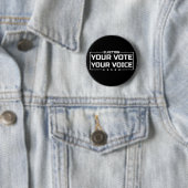 Your Vote Your Voice 白文字 缶バッジ (インサイチュ)