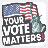 Your Votes Matters USA選挙2024 スクエアシール (正面)