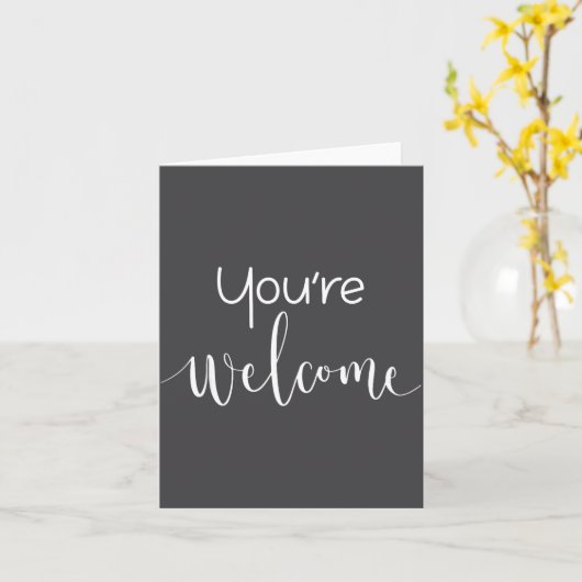 Your Welcome Fun Novelty Saying Quote You're Welco カード (黄色い花)