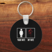 Your Wife My Wife Biker Cyclist Mountain Biking  キーホルダー (正面)