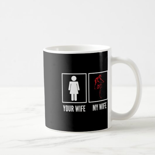 Your Wife My Wife Biker Cyclist Mountain Biking  コーヒーマグカップ (右)