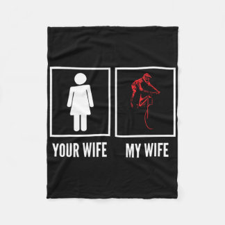 Your Wife My Wife Biker Cyclist Mountain Biking  フリースブランケット