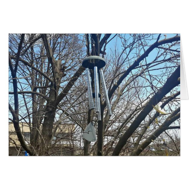 Your Wind 考えチャイムの木のグリーティングカード (正面横)