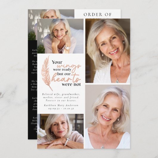 Your Wings Ready Order of Service写真 プログラム (正面/裏面)