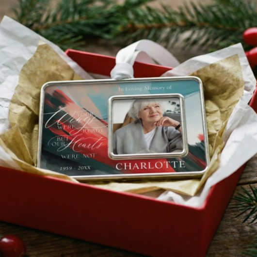 Your Wings Were Ready Red Cardinal Memorial Photo シルバープレートフレームオーナメント