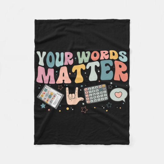 Your Words Problem Speechセラピー言語Patholo フリースブランケット (正面)