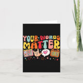 Your Words Speech Therapy Language Pathologist Slp カード (正面)